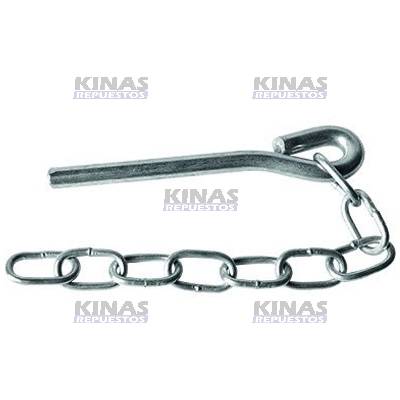 PINO/PERNO TRAVA CARROCERIA CARRETA 8MM GUERRA C/CADENA (PUNTA RECTA)