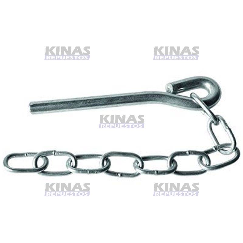 PINO/PERNO TRAVA CARROCERIA CARRETA 8MM GUERRA C/CADENA (PUNTA RECTA)