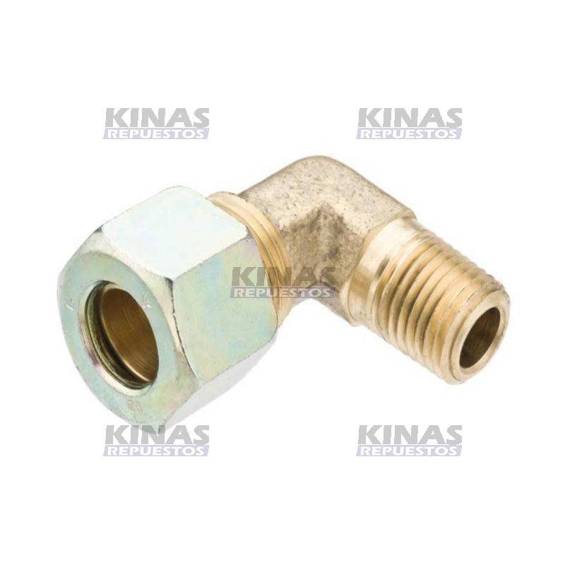 CONEXION CODO CONECTOR MACHO OD 12MM X 3/8NPT METAL | RG 1006-29 / CFM06-1206M
