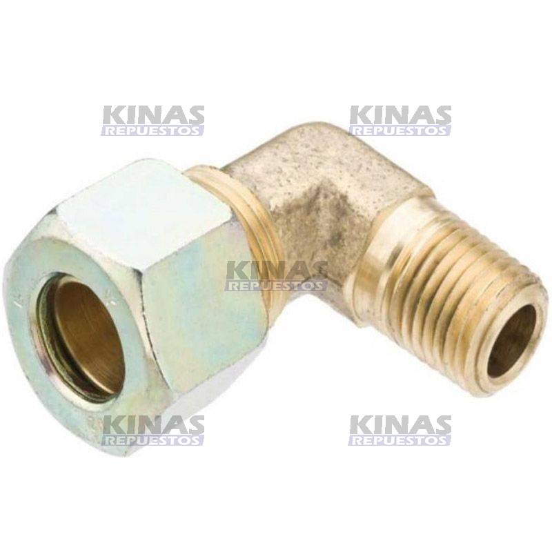 CONEXION CODO CONECTOR MACHO OD 12MM X 1/2NPT METAL | RG 1006-30 / CFM06-1208M