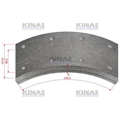 FIBRA FRENO 5" 4PIEZA 8AGUJERO SCANIA DELANTERO/TRUCK XX | DS/728/TH-178 XX