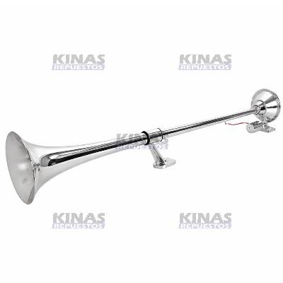 BOCINA AIRE FRANCESA RERONDA CROMADA 12/24V 740MM | K10304CC