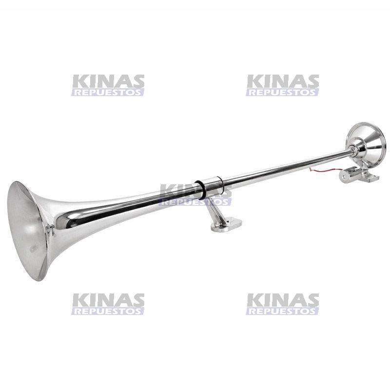 BOCINA AIRE FRANCESA RERONDA CROMADA 12/24V 740MM | K10304CC