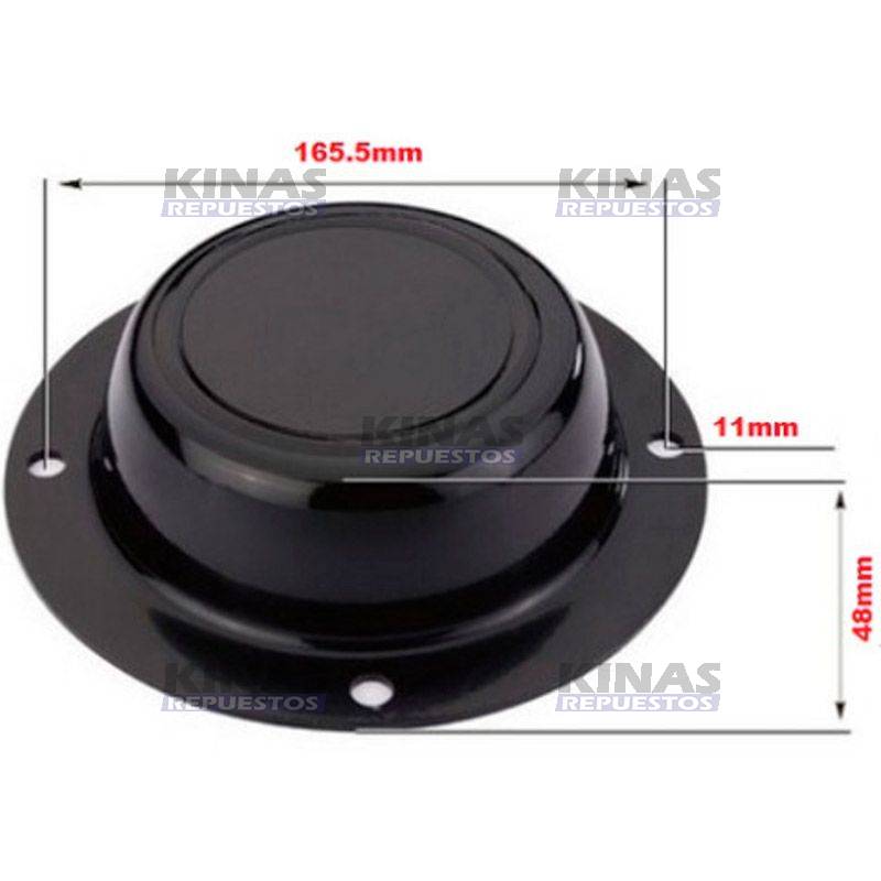 TAPA FLANGE MAZA CARRETA 4F AGUJEROS ALUMINIO NEGRA MENOR | 405057