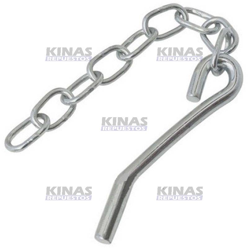PINO/PERNO TRAVA CARROCERIA CARRETA 7MM GUERRA C/CADENA (PUNTA DOBLADA) | 2448