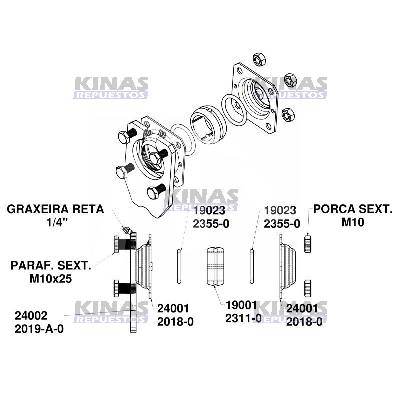 KIT/SOPORTE MANCAL EJE ZETA CARRETA FRENO SISTEMA TUBELES | 18001/2019-B-0/RIV KT.004