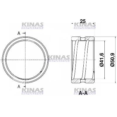 BUJE EJE ZETA CARRETA SISTEMA TUBELESS 50.9X41.6X25 (HIERRO) CANAL LUBRIFICACION | THO-19007/2320
