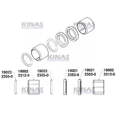 KIT REPARO BUJE EJE ZETA FRENO CARRETA 47.7X38.3X34 (NYLON) | THO-18011/2304