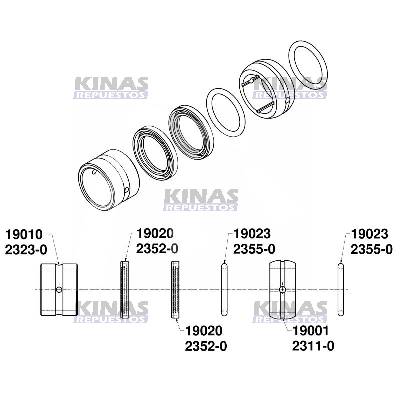 KIT REPARO BUJE EJE ZETA FRENO CARRETA 47.7X38.3X34 (NYLON/HIERRO) | THO-18006/2302