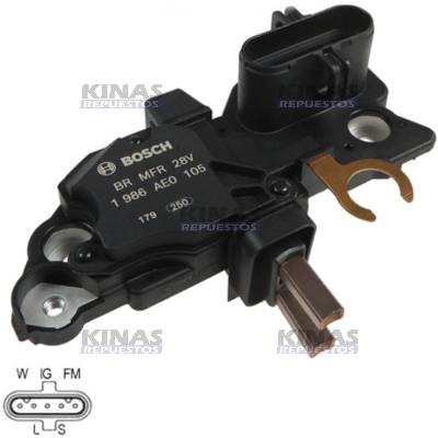 REGULADOR VOLTAJE ALTERNADOR SCANIA 80A 124/S5/MBB 28V | 1986AE0105/1.21314/1501245/Z35151DT
