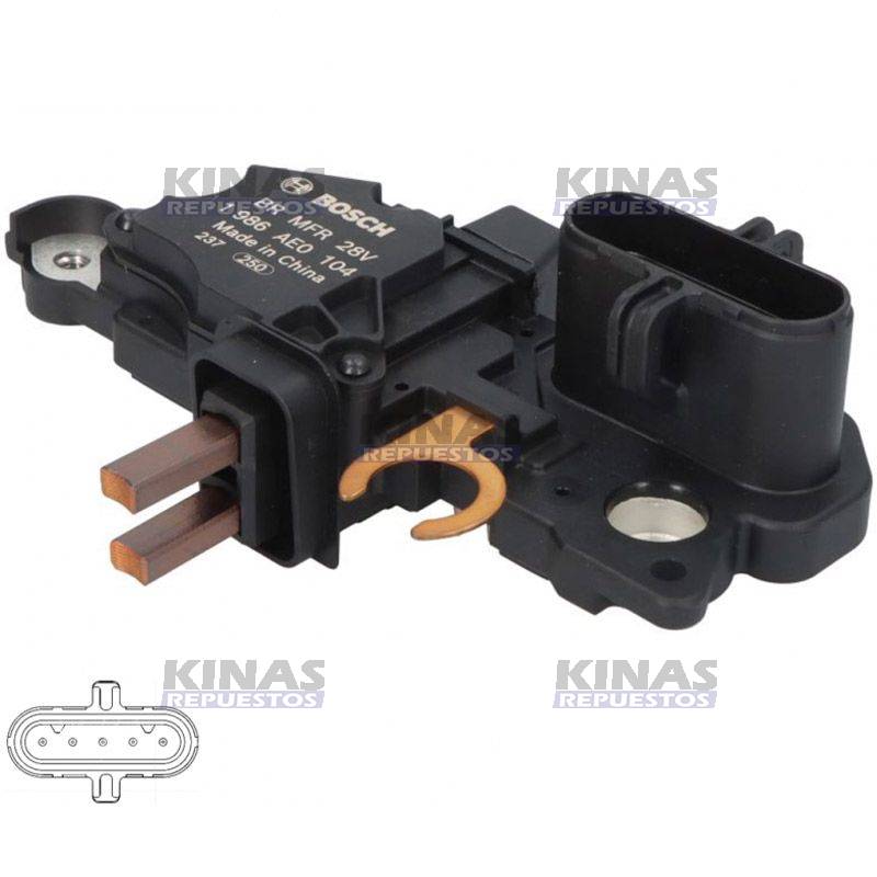REGULADOR VOLTAJE ALTERNADOR SCANIA 120A 124/S5/MBB 28V | 1986AE0104/1797688/1900935/2532098