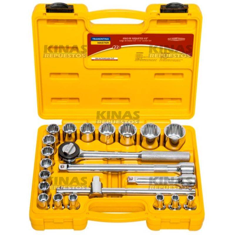 JUEGO LLAVE TUBO MASTER 1/2 22PZ (ESTRIADO) | 43600/916419