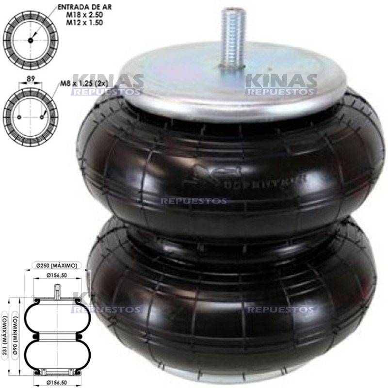 PULMON SUSPENSION CARRETA GUERRA/RANDON M12 | ST-852/ST852/113475