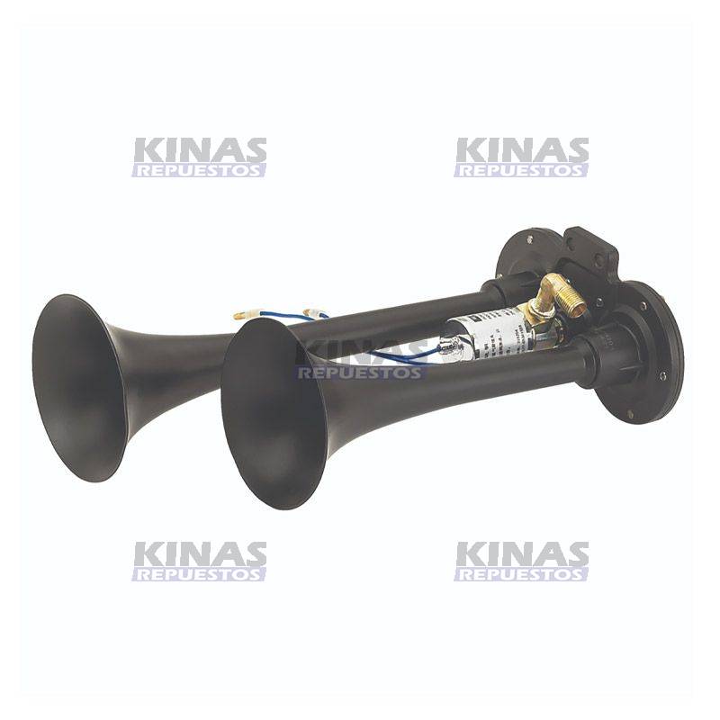 BOCINA CORNETA DOBLE NEGRO 24V | GB-1004/GB1004