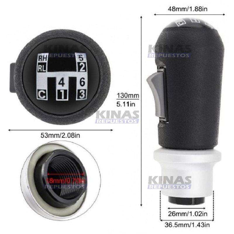 MANOPLA CAMBIO 6 MARCHAS SCANIA P94/114/124/S4 3X3 C/BOTON | 1485717/1369975S/ER3602/1.14551/041.138