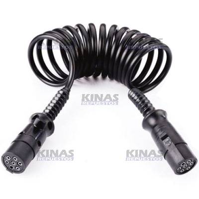 CABLE MANGUERA ASPIRAL ELECTRICO C/ENCHUFE HEMBRA/HEMBRA ALUMINIO 7 POLOS | 421959/Z35152/5.77009/001321