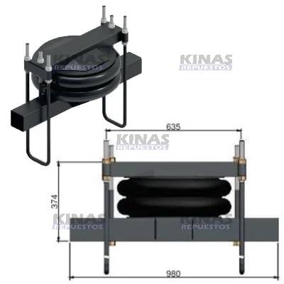 KIT SUSP ALZA EJE PRESION TRUCK CHICO | 4032/SP479C/OL140321