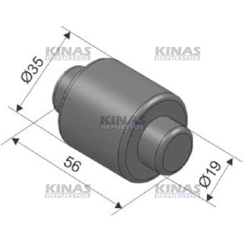 ROLDANA ZAPATA FRENO CARRETA 35MM | 2296/M10