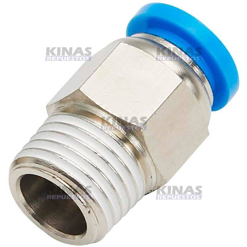 CONEXION UNION MACHO 08MMX1/8NPT (10MM) PLASTICO | PC 08-01