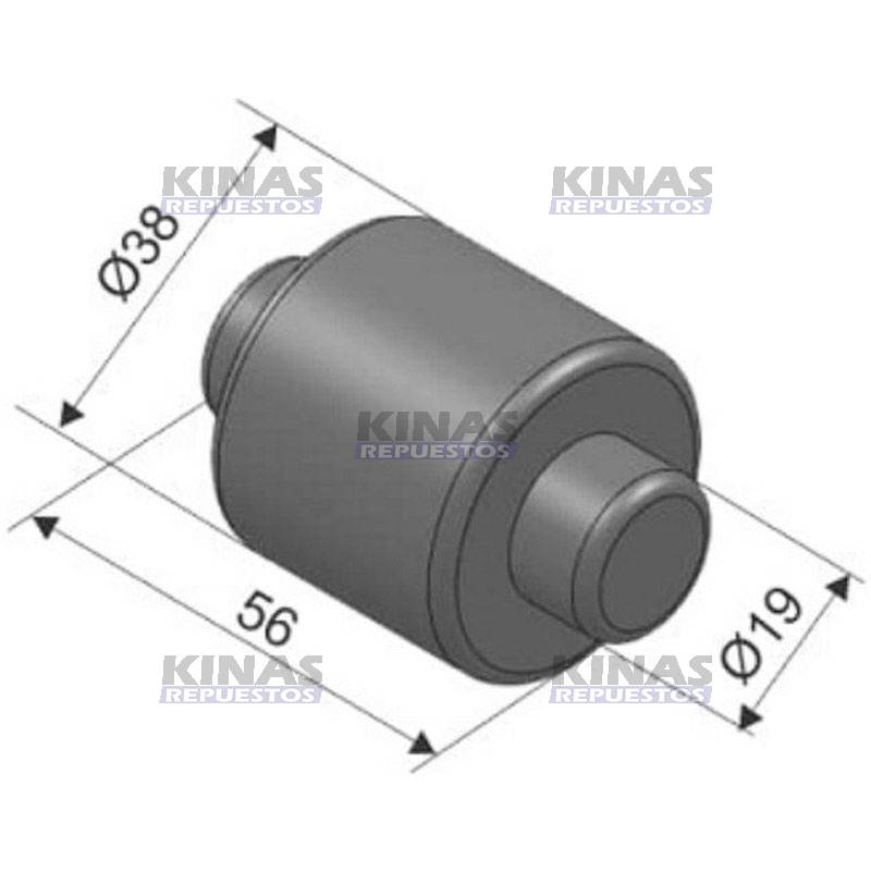 ROLDANA ZAPATA FRENO CARRETA (38X19X56) | 2278/M11