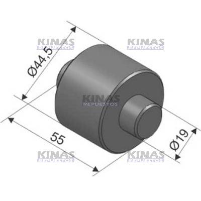 ROLDANA ZAPATA FRENO CARRETA 44.5X19X55MM | 2295/14005