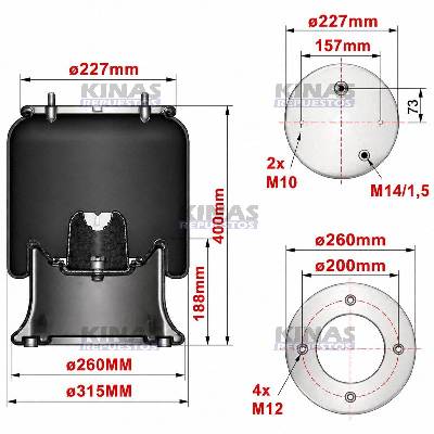PULMON SUSPENCION DELANTERA/TRASERA SCANIA 113/124/S4/S5 | 1865757/8418272A/SP557308
