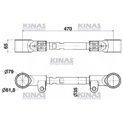 BRAZO TENSOR CARRETA NOMA C/REGULAJE (61.8MM X 470MM) | THO 1986/80003005