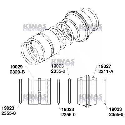 KIT REPARO BUJE EJE ZETA FRENO CARRETA 41.5X50.5X44MM (NYLON) TUBELESS RANDON | THO-18013N/2306A